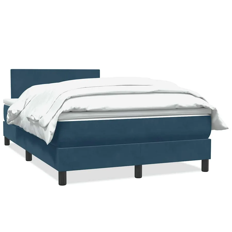 Sommier à lattes de lit et matelas bleu foncé 120x220cm velours - 2