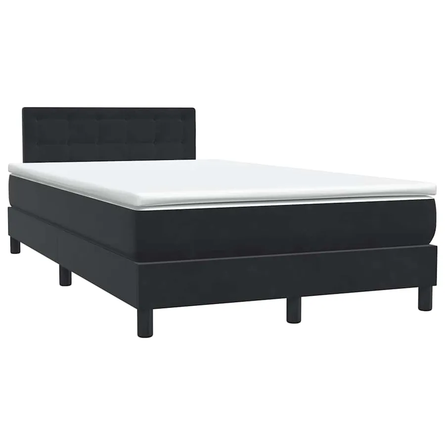 Sommier à lattes de lit avec matelas et LED noir 120x220 cm velours - 5