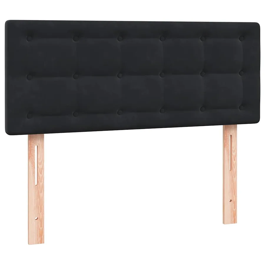 Sommier à lattes de lit avec matelas et LED noir 120x220 cm velours - 8
