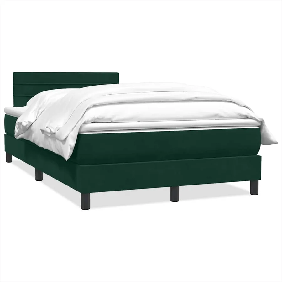 Sommier à lattes de lit et matelas vert foncé 120x220cm velours - 2