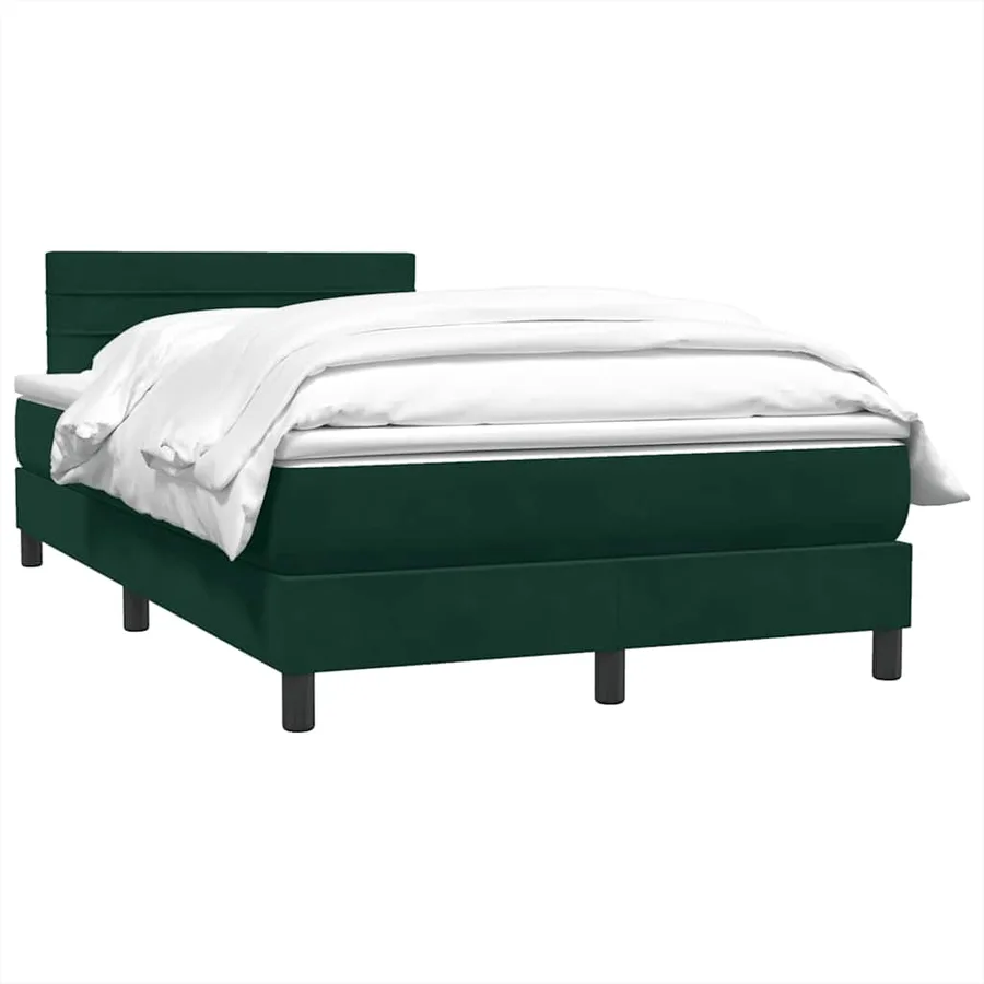 Sommier à lattes de lit et matelas vert foncé 120x220cm velours - 3