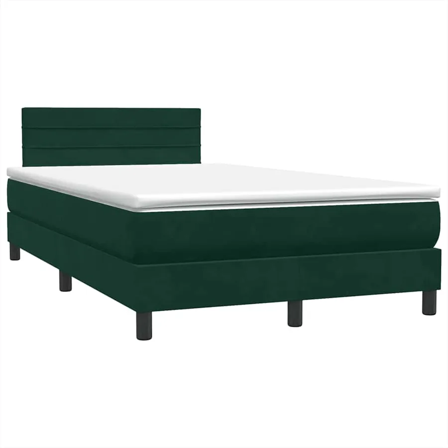 Sommier à lattes de lit et matelas vert foncé 120x220cm velours - 4