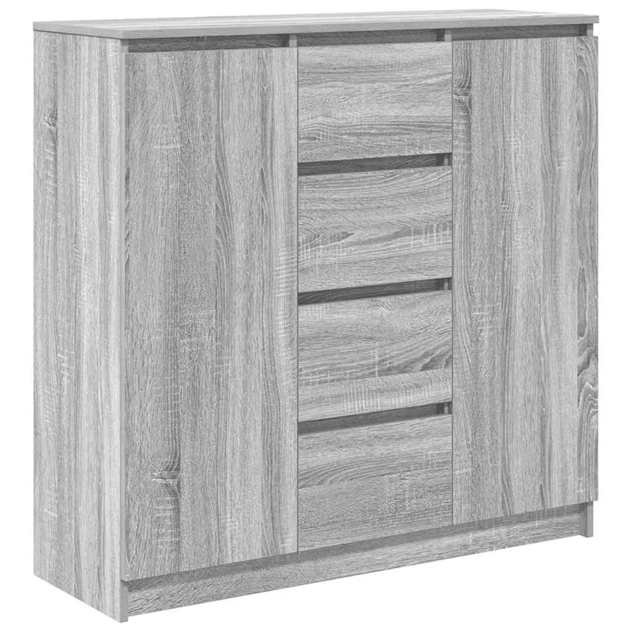 Buffet et tiroirs sonoma gris 100,5x35x98,5cm bois d'ingénierie - 2