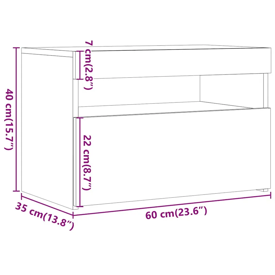 Meuble TV avec lumières LED vieux bois bois d'ingénierie - 17