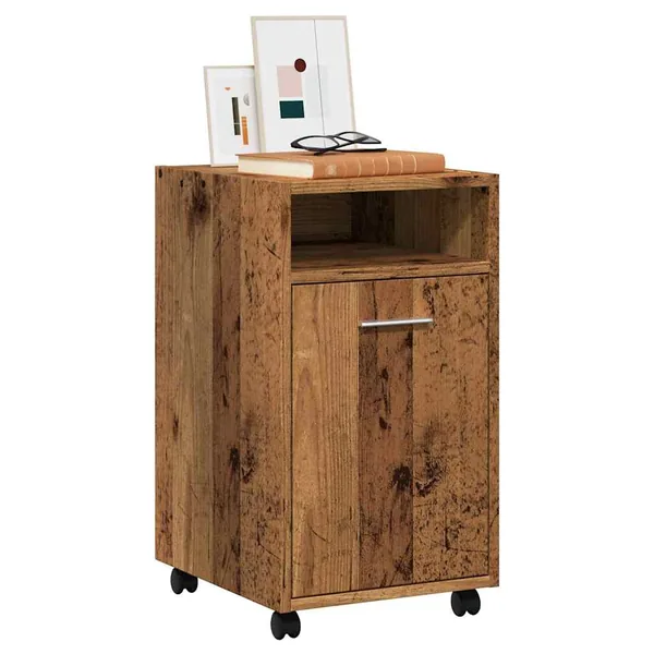 Armoire avec roues vieux bois 33x38x60 cm bois d'ingénierie