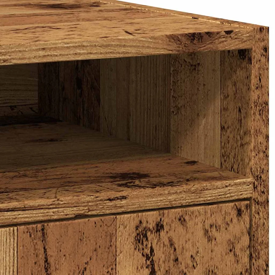 Armoire avec roues vieux bois 33x38x60 cm bois d'ingénierie - 7