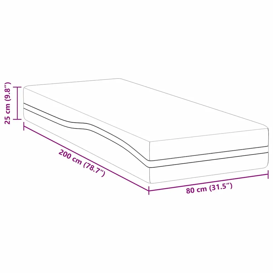 Matelas Blanc et Gris 80 x 200 cm Tissu jacquard - 11