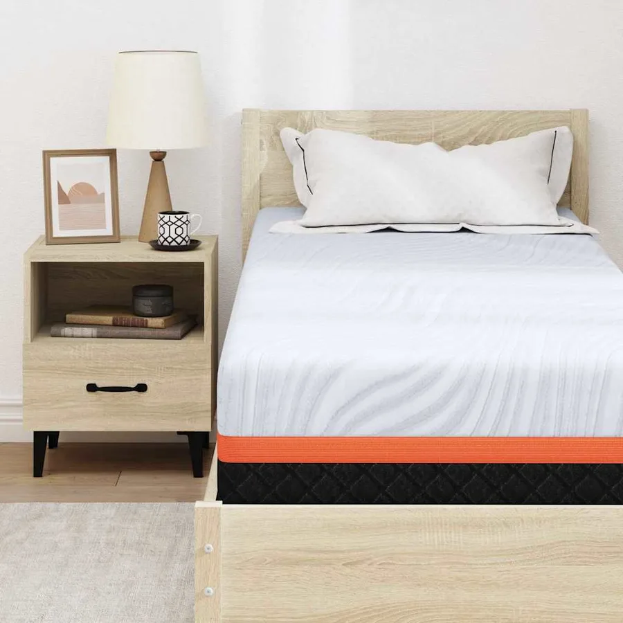 Matelas Blanc et Gris 80 x 200 cm Tissu jacquard - 7
