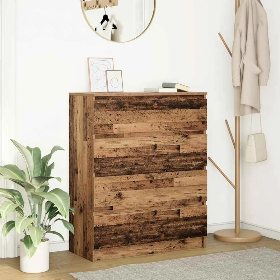 Buffet vieux bois 80x35x99 cm bois d'ingénierie