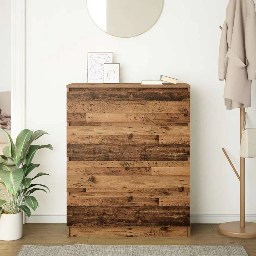 Buffet vieux bois 80x35x99 cm bois d'ingénierie - 3