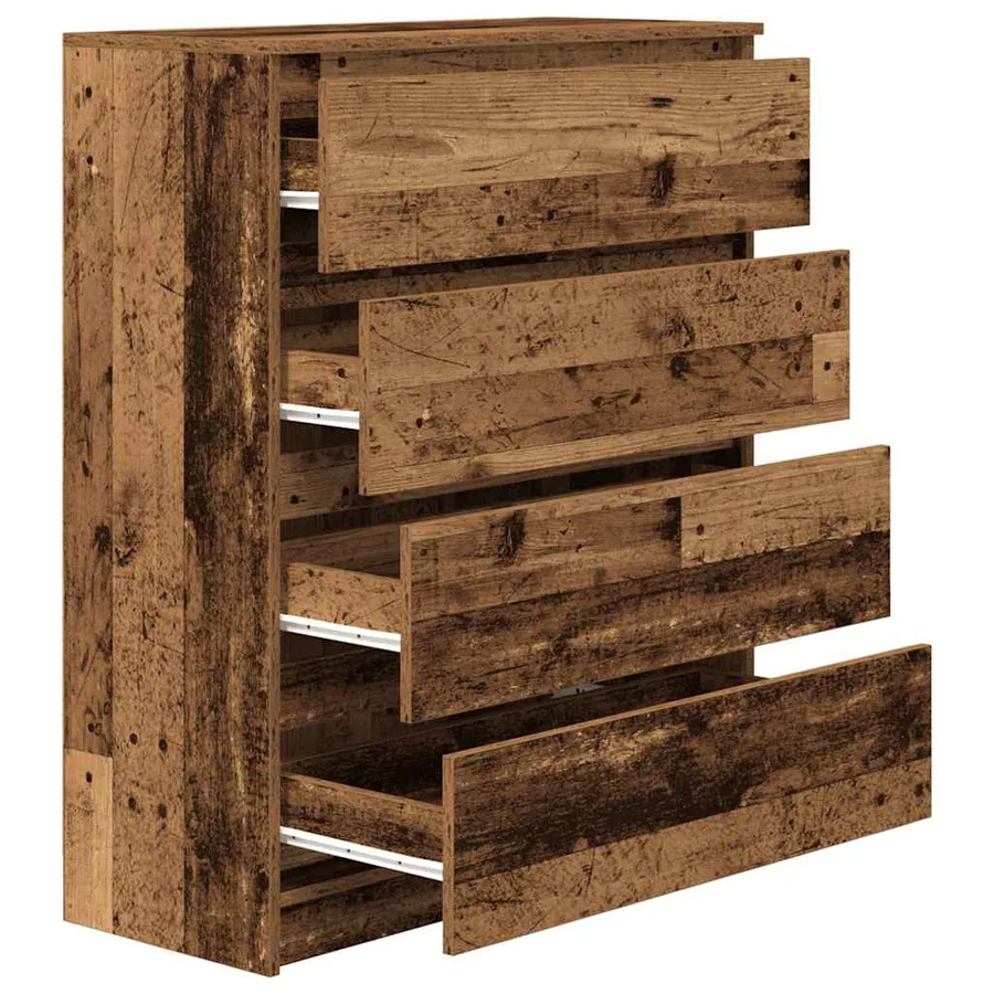 Buffet vieux bois 80x35x99 cm bois d'ingénierie - 5