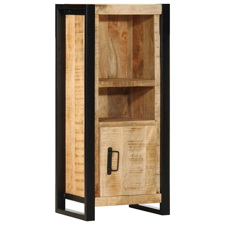 Armoire de salle de bain 40x30x90 cm bois manguier massif brut - 12