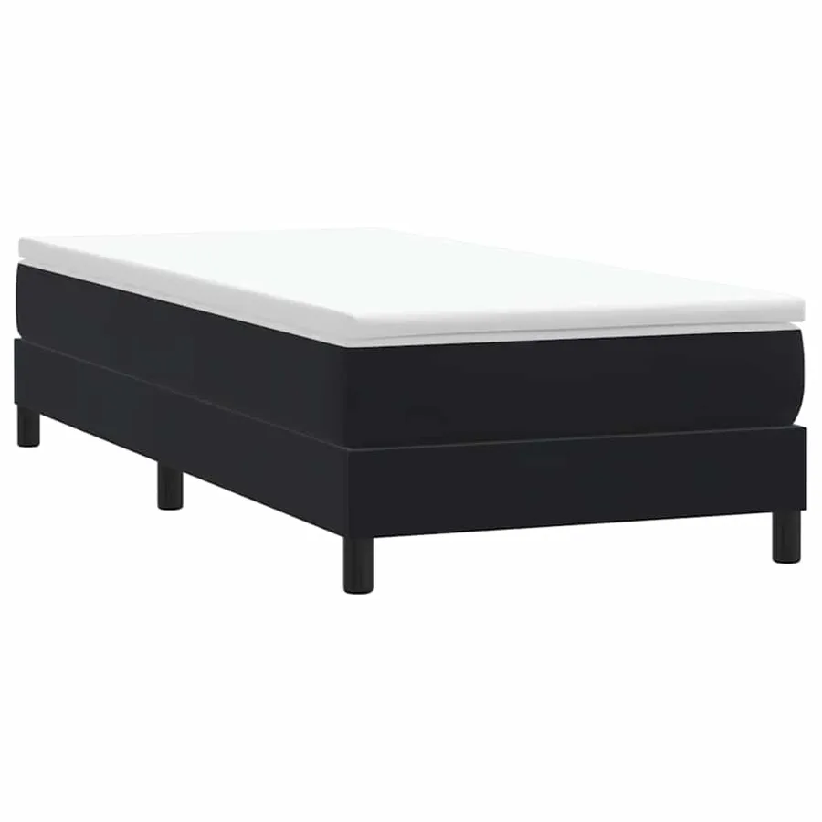 Sommier à lattes de lit avec matelas noir 100x220 cm velours - 5