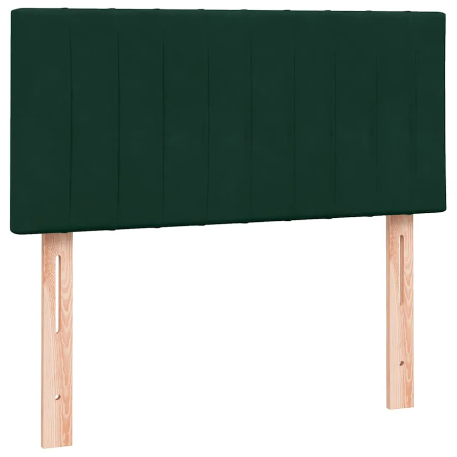 Sommier à lattes de lit et matelas vert foncé 100x220cm velours - 6