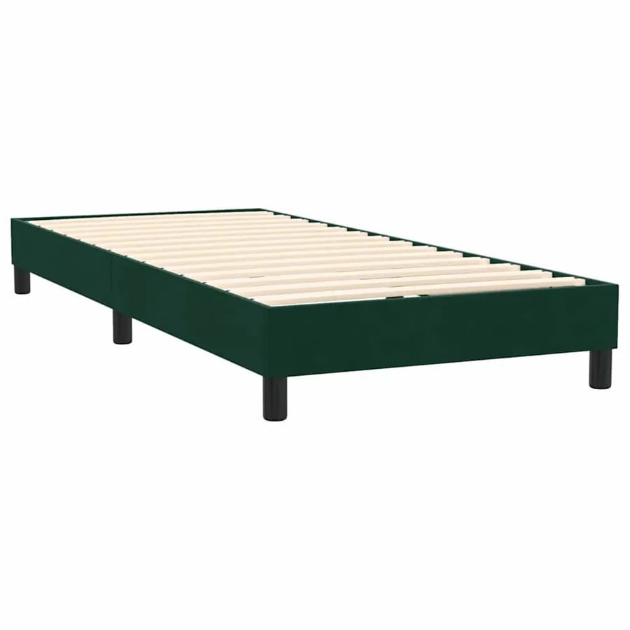 Sommier à lattes de lit et matelas vert foncé 100x220cm velours - 5