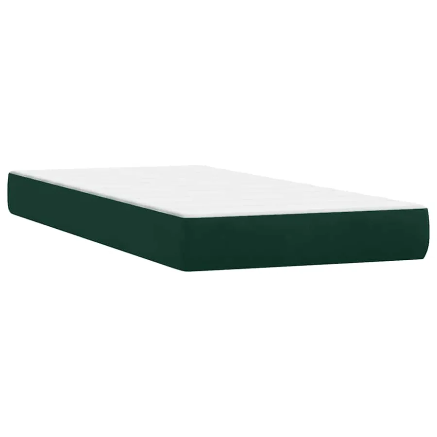 Sommier à lattes de lit et matelas vert foncé 100x220cm velours - 6