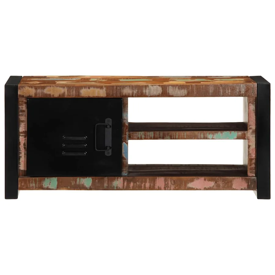 Meuble TV 80x30x35 cm bois massif de récupération - 3