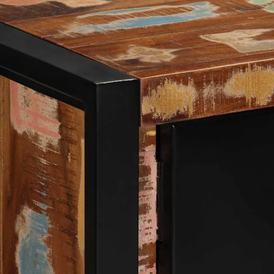 Meuble TV 80x30x35 cm bois massif de récupération - 6