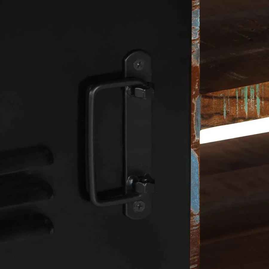 Meuble TV 80x30x35 cm bois massif de récupération - 7
