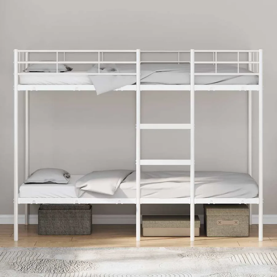 Lit superposé sans matelas blanc 100x190 cm acier - 3