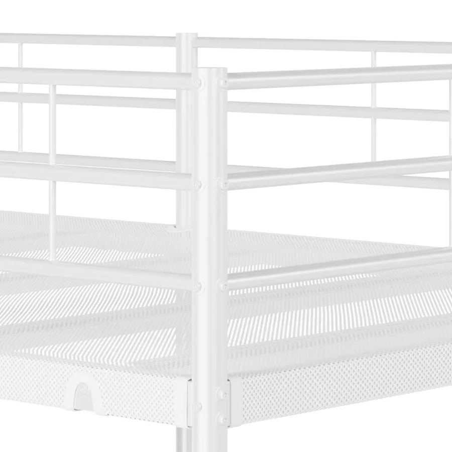 Lit superposé sans matelas blanc 100x190 cm acier - 8