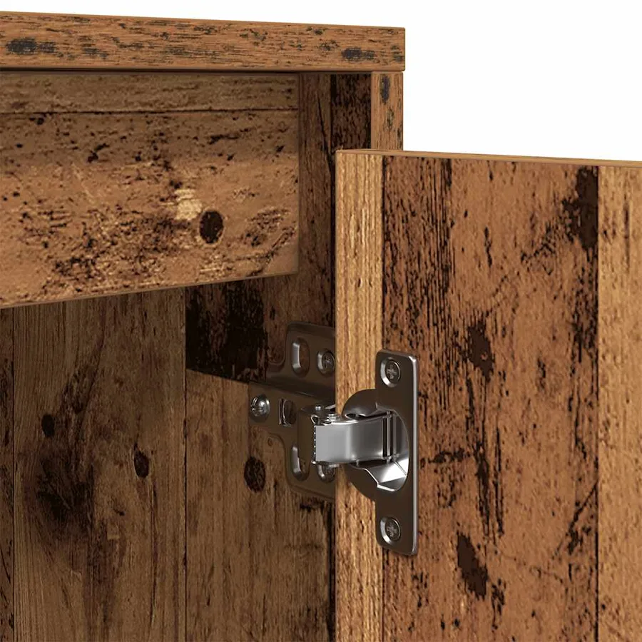 Meuble TV avec éclairage LED vieux bois 100x41x50 cm - 11