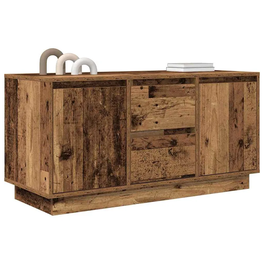 Meuble TV avec éclairage LED vieux bois 100x41x50 cm - 5