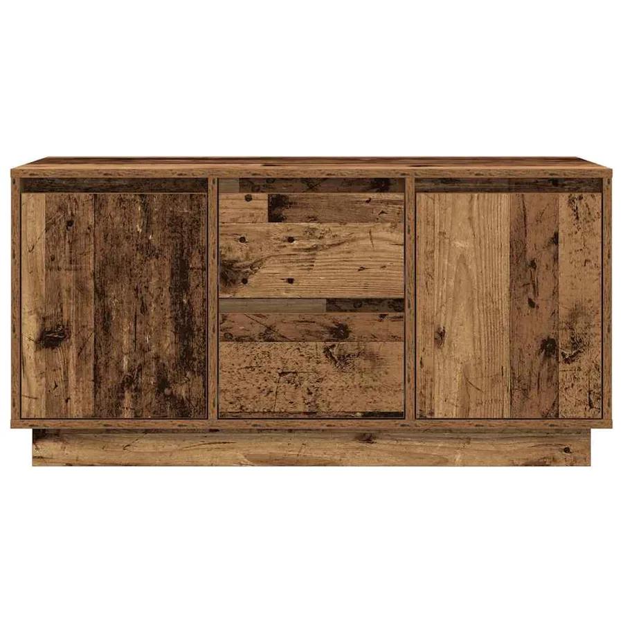 Meuble TV avec éclairage LED vieux bois 100x41x50 cm - 7
