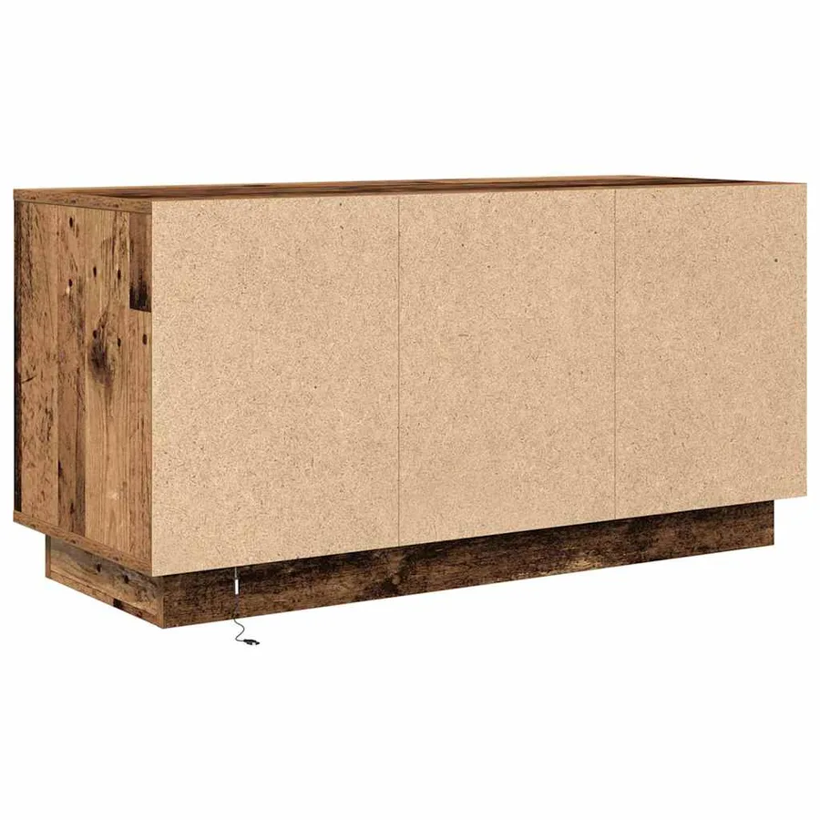Meuble TV avec éclairage LED vieux bois 100x41x50 cm - 9