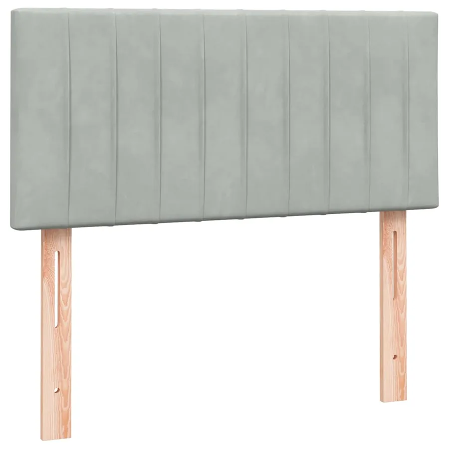 Sommier à lattes de lit et matelas gris clair 100x220cm velours - 7