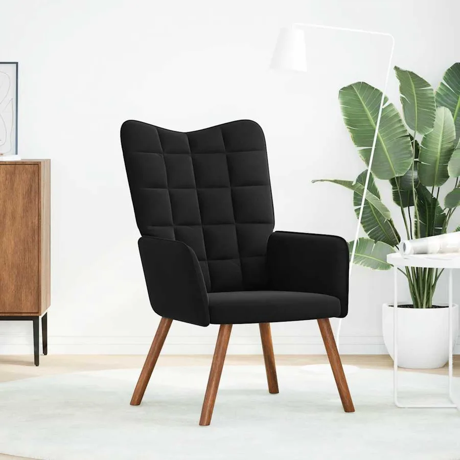 Chaise de relaxation Noir Velours - 2