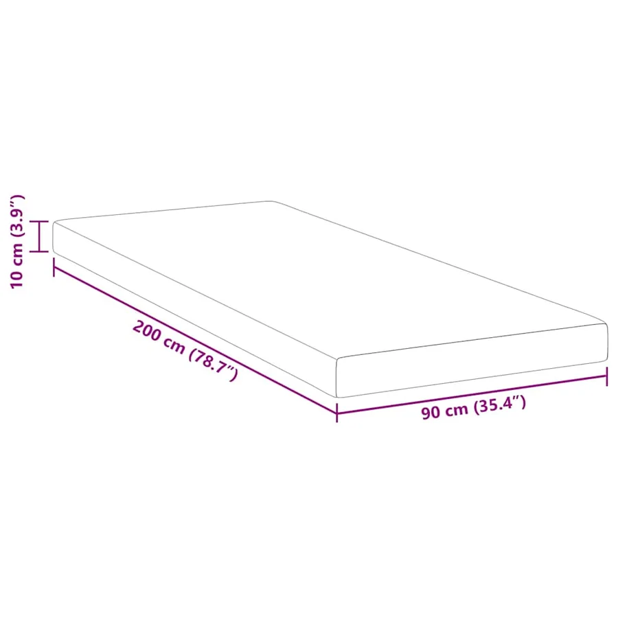 Surmatelas en mousse à mémoire 90 x 200 cm Thick Doux Blanc - 11