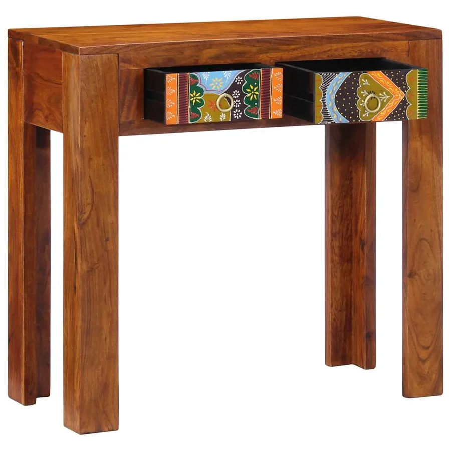 Table console 80x35x75 cm bois massif d'acacia - 10