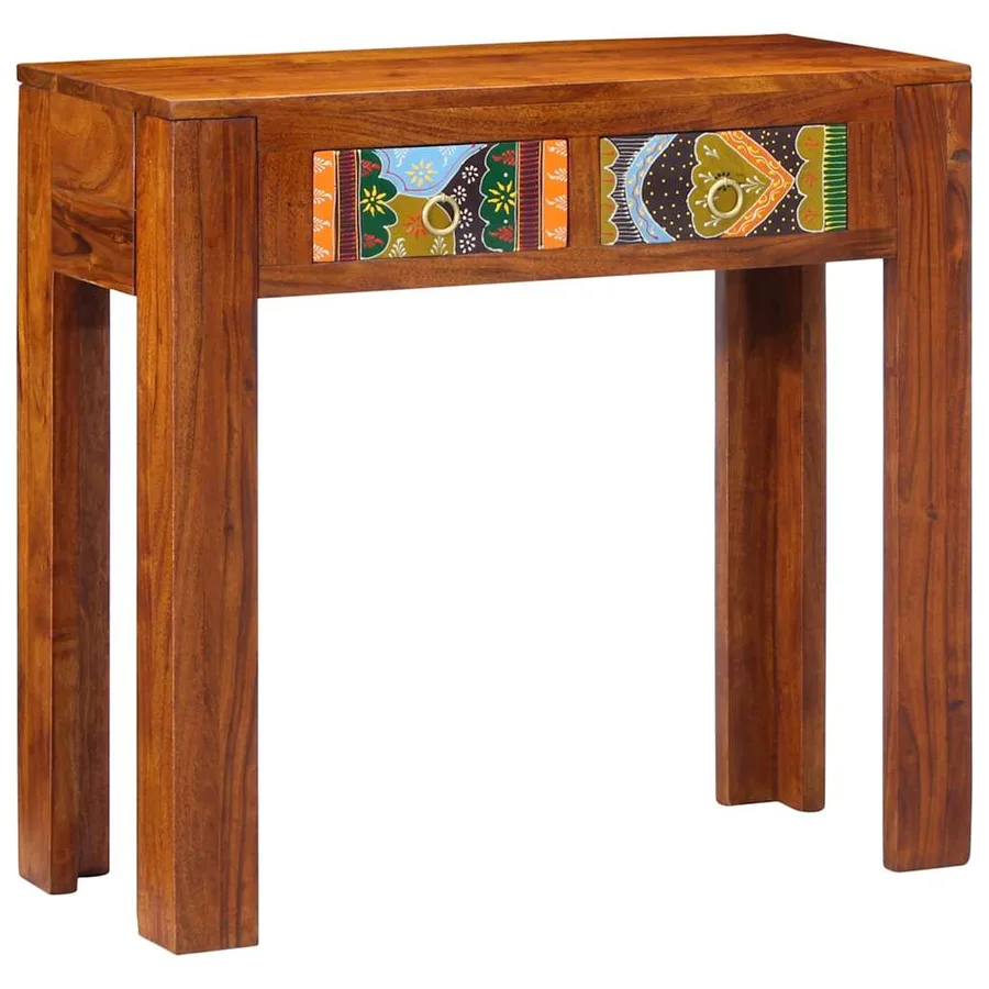 Table console 80x35x75 cm bois massif d'acacia - 11