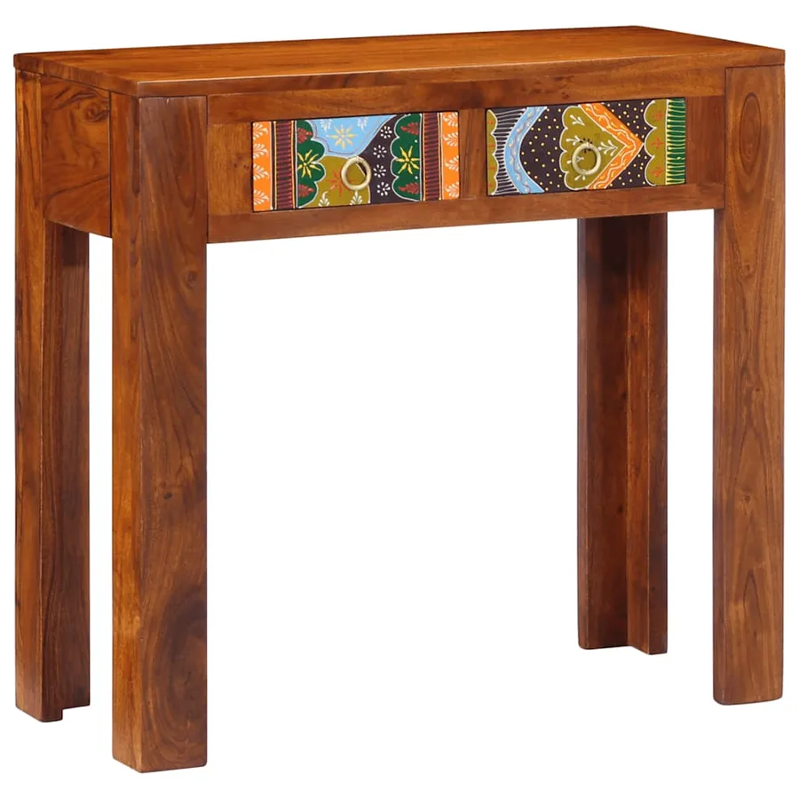 Table console 80x35x75 cm bois massif d'acacia - 12