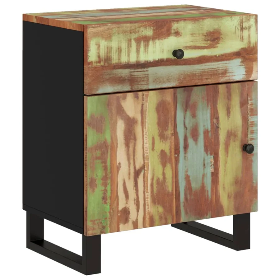 Table de chevet 50x33x60cm Bois de récupération et d'ingénierie - 10