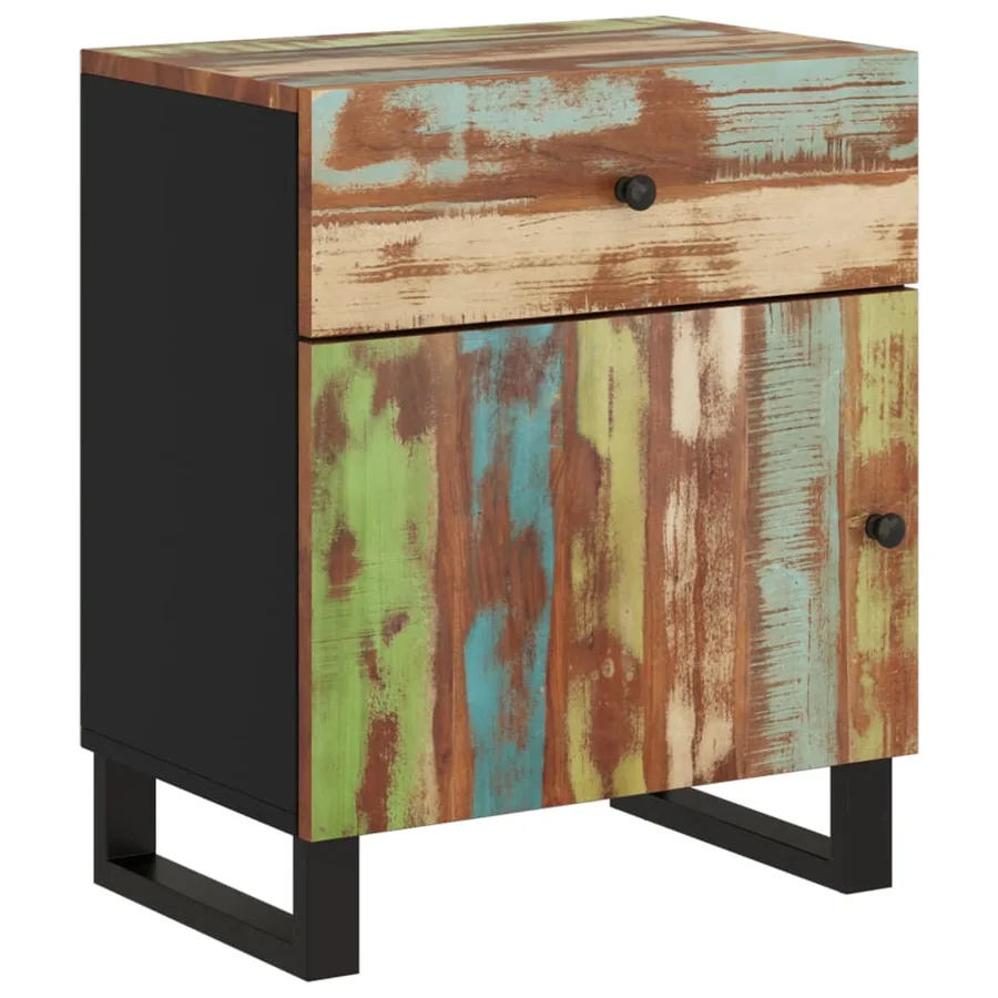 Table de chevet 50x33x60cm Bois de récupération et d'ingénierie - 13