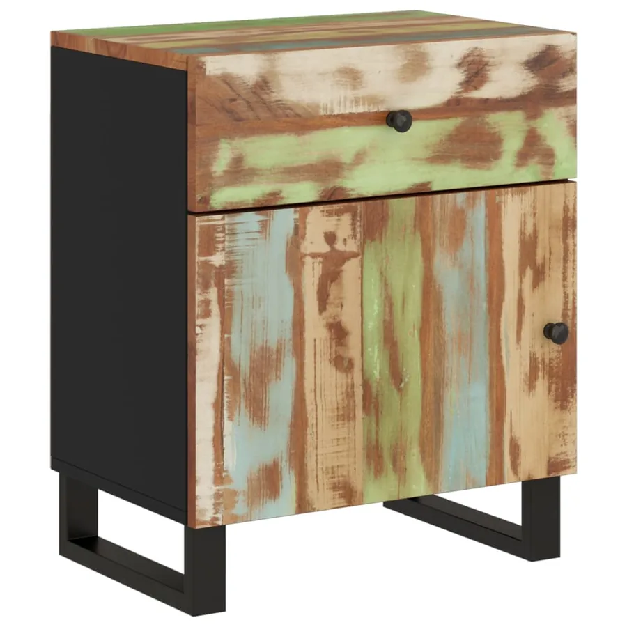 Table de chevet 50x33x60cm Bois de récupération et d'ingénierie - 2