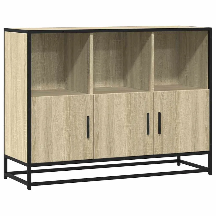 Buffet chêne sonoma 100x35x76 cm bois d'ingénierie - 2