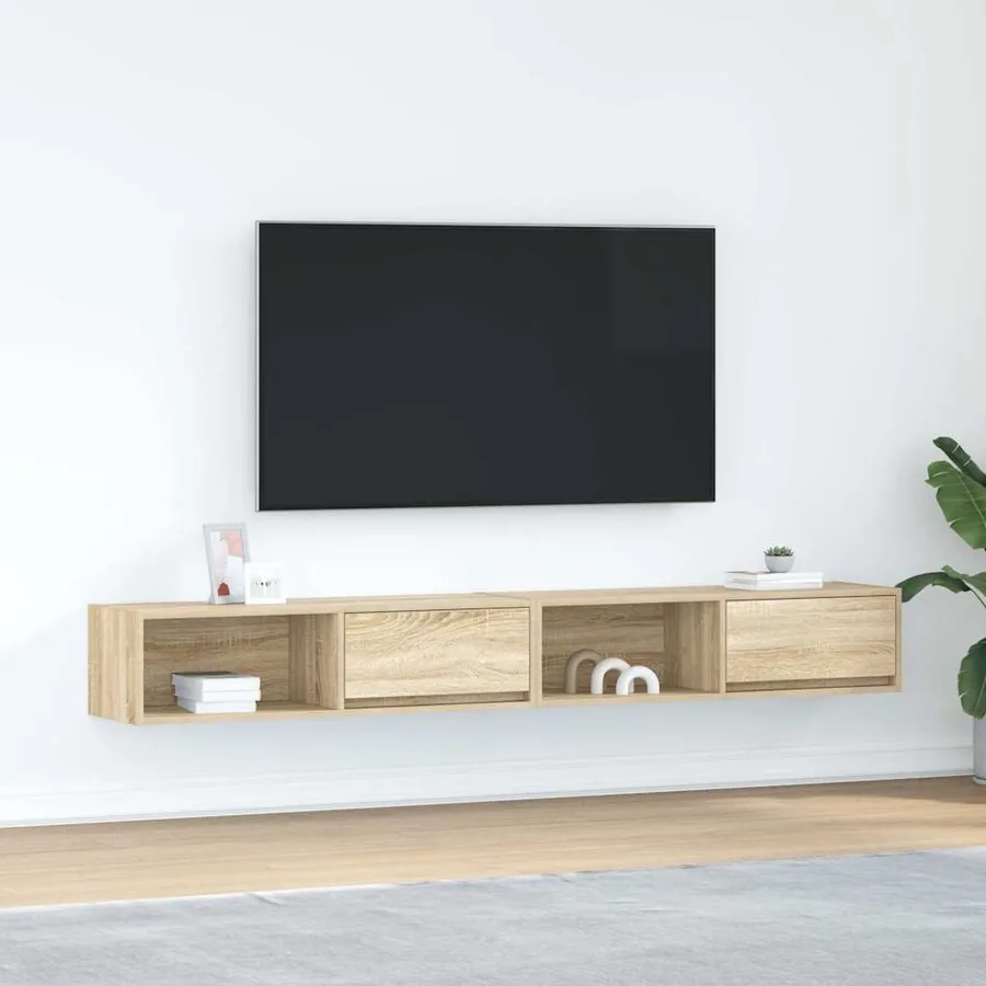 Meubles TV 2 pcs chêne sonoma 100x31x25,5 cm bois d'ingénierie