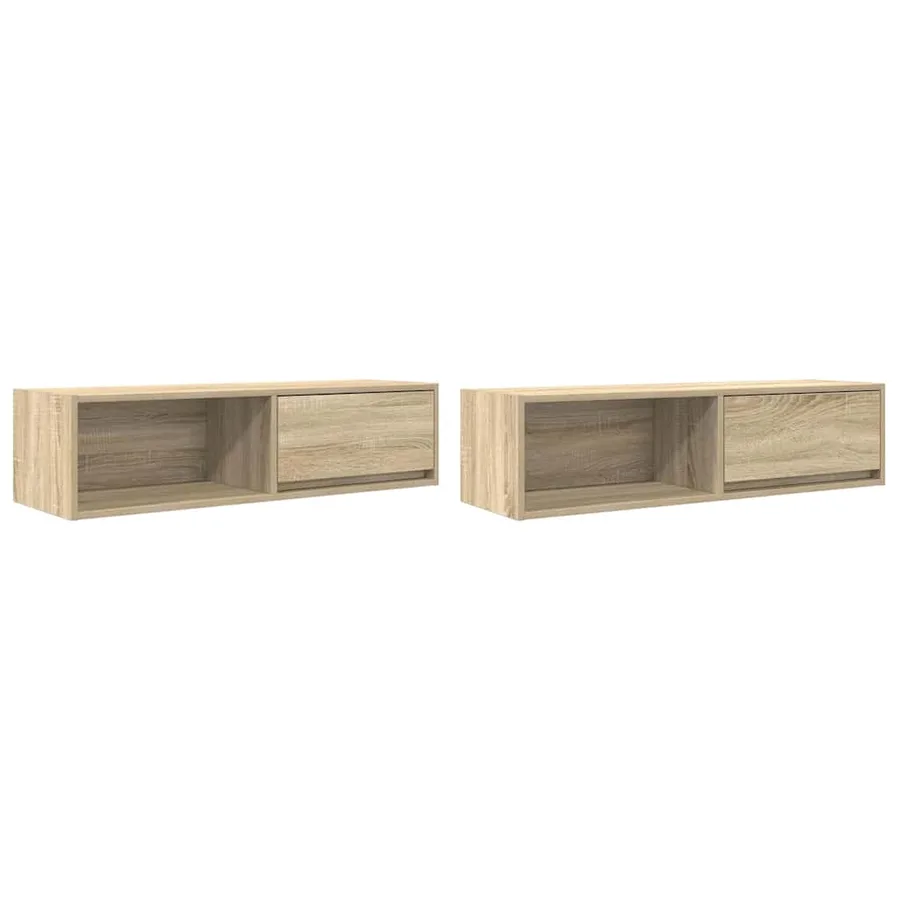 Meubles TV 2 pcs chêne sonoma 100x31x25,5 cm bois d'ingénierie - 2