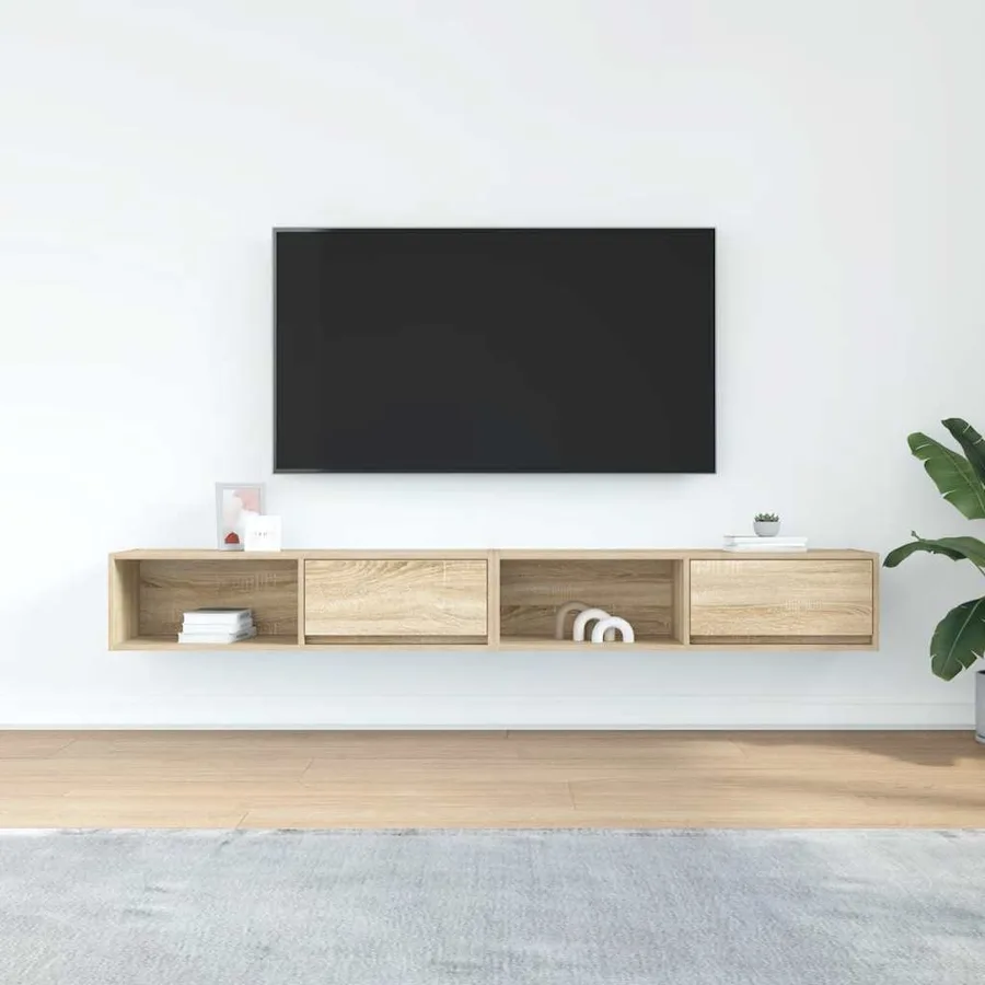 Meubles TV 2 pcs chêne sonoma 100x31x25,5 cm bois d'ingénierie - 3