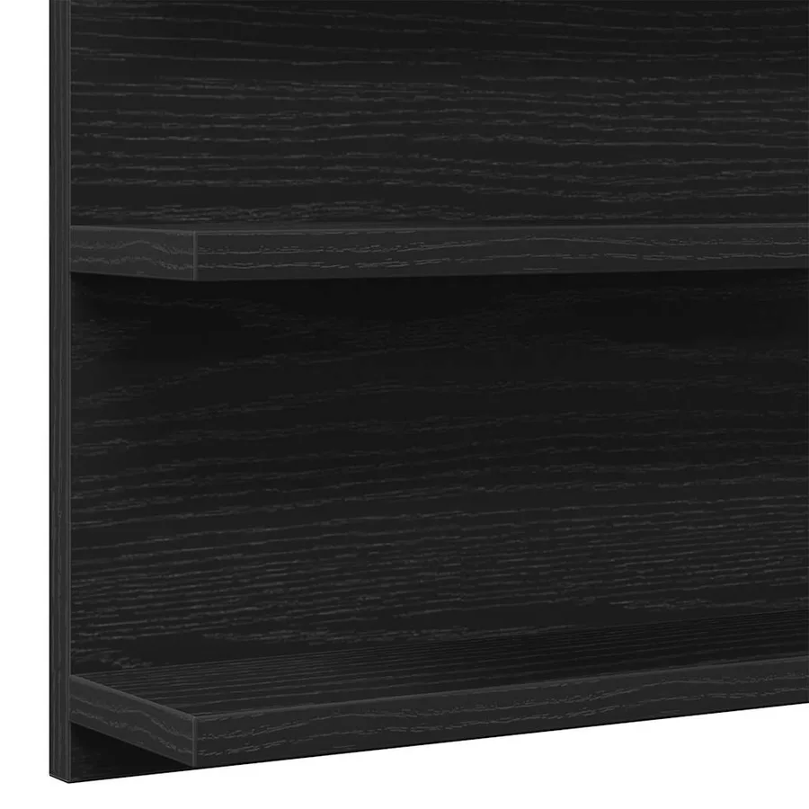 Armoire de salle de bain avec miroir en chêne noir 90 x 11 x 45 cm Bois d'ingénierie - 9
