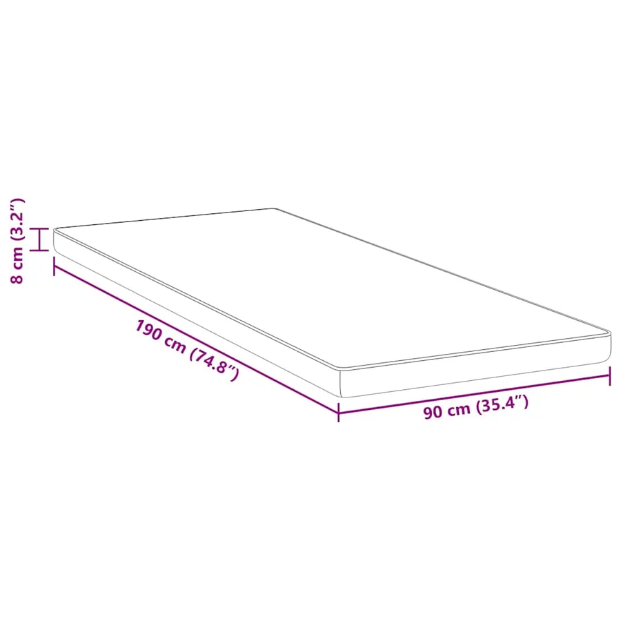 Surmatelas Blanc 90 x 190 cm Tissu jacquard - 11
