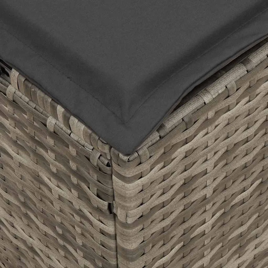 Ensemble à manger jardin 4pcs et coussins Gris Résine tressée - 11