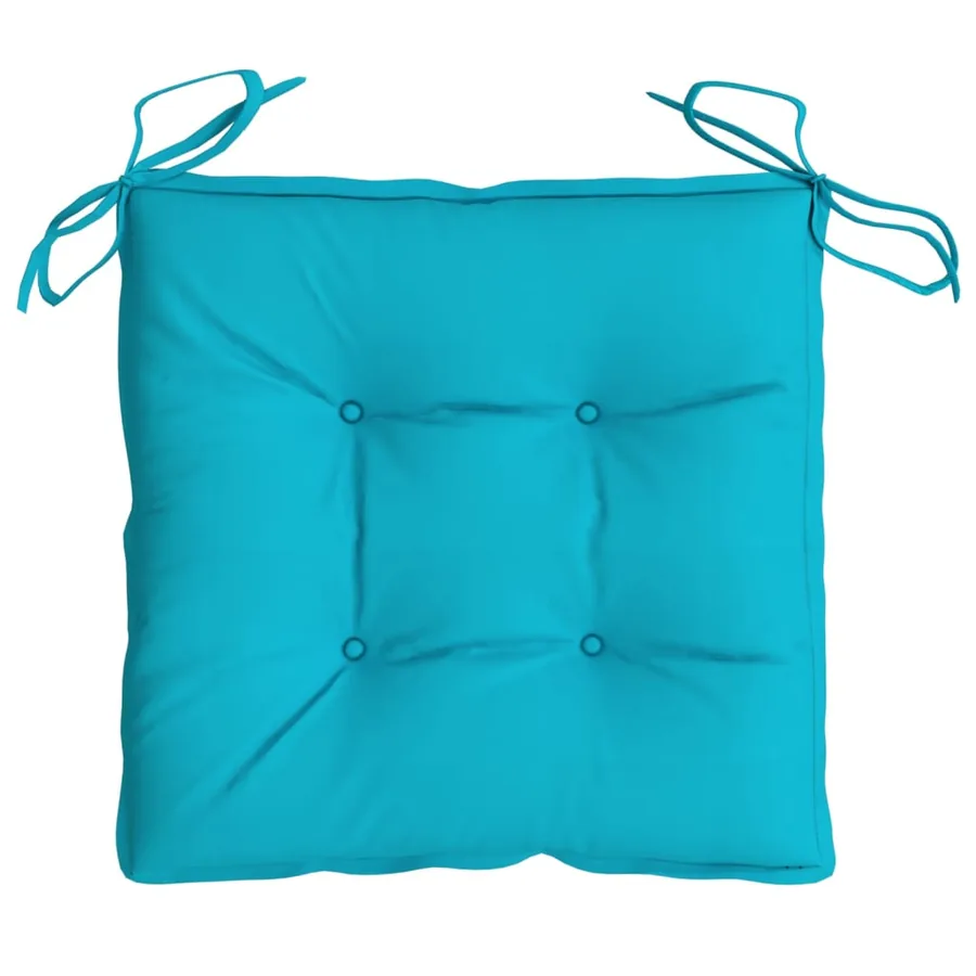 Coussins de chaise lot de 4 turquoise 40x40x7 cm tissu - 6