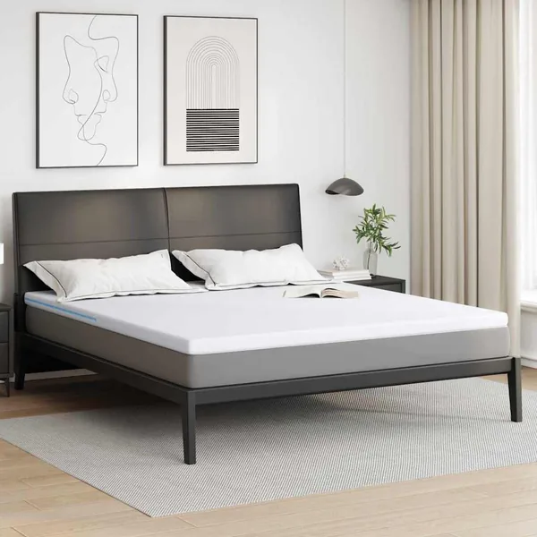 Surmatelas Blanc 200 x 200 cm Tissu jacquard