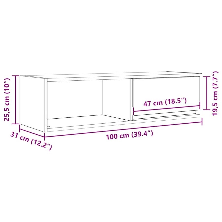 Meuble TV 2 pcs chêne noir 100x31x25,5 cm bois d'ingénierie - 15