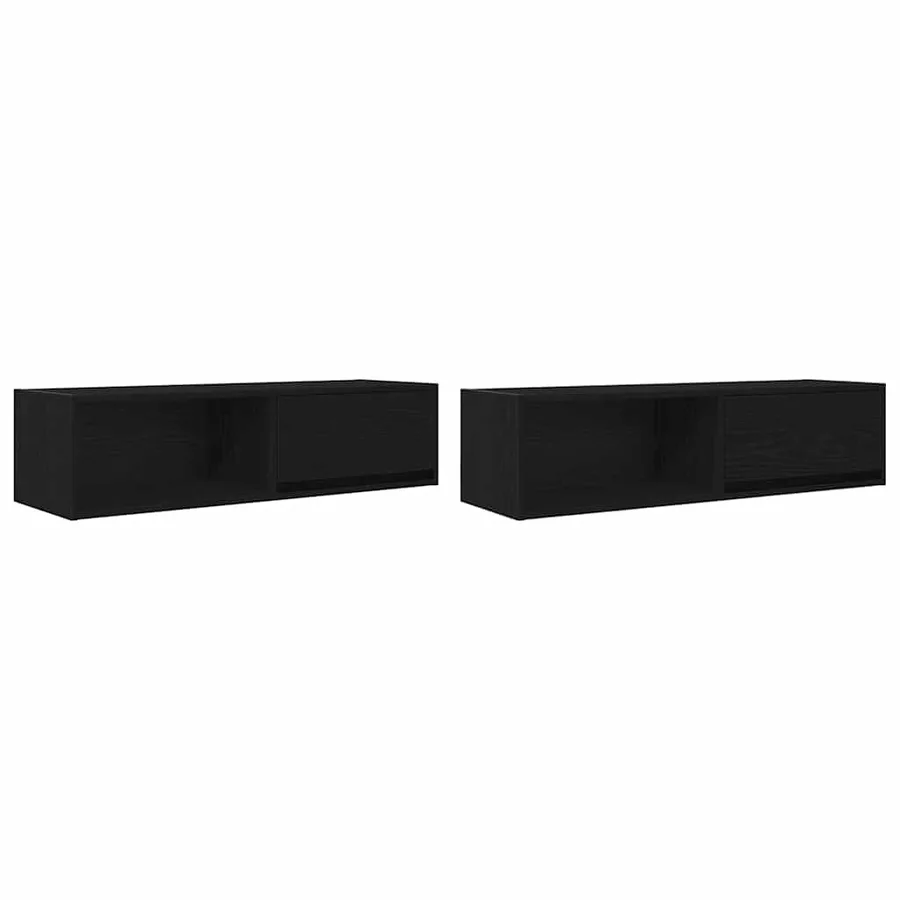 Meuble TV 2 pcs chêne noir 100x31x25,5 cm bois d'ingénierie - 2