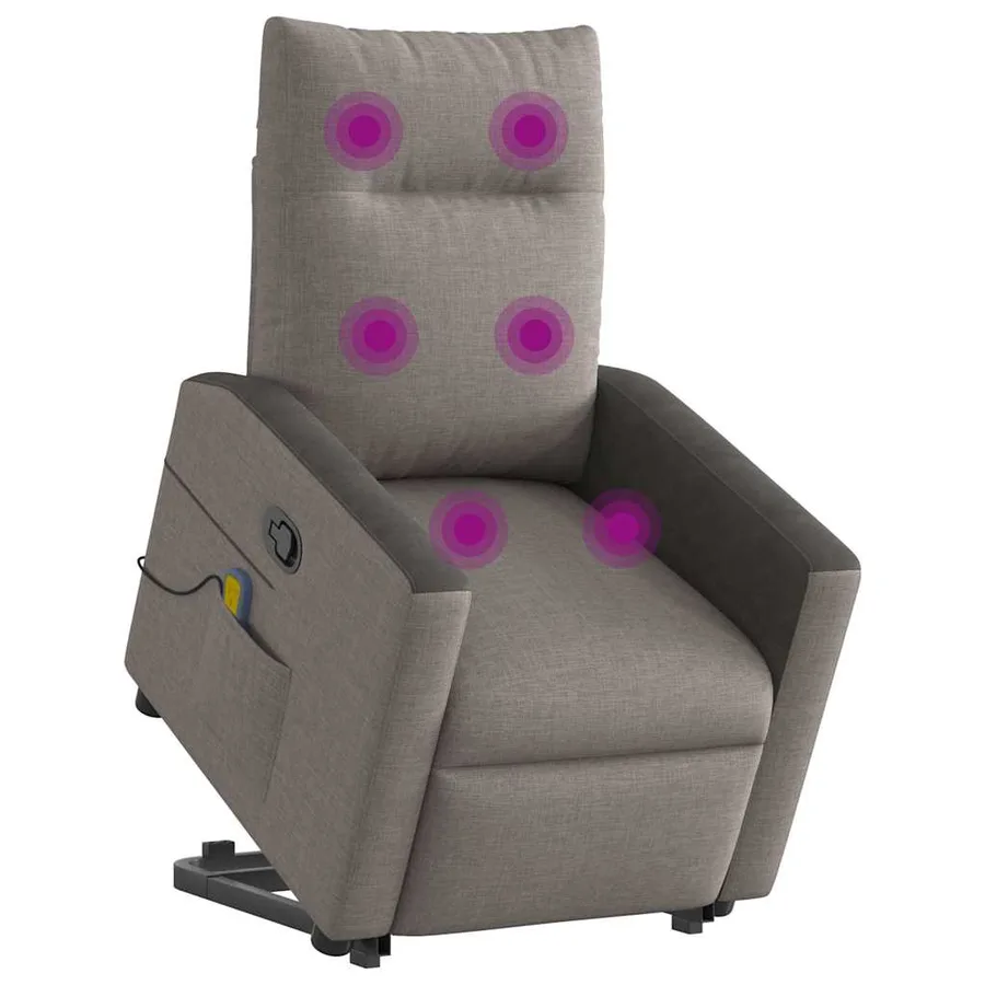Fauteuil inclinable de massage Taupe Tissu - 3